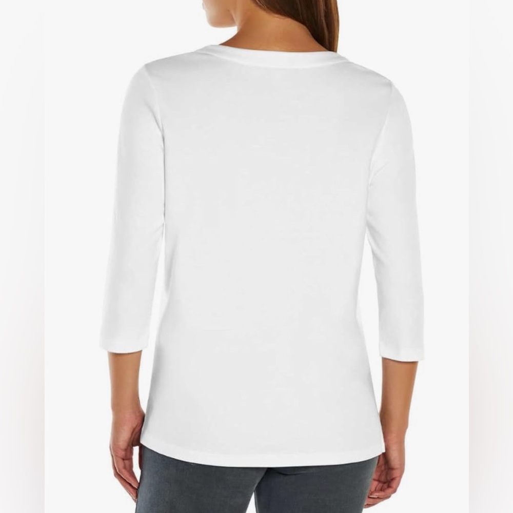 ORVIS Ladies' 3/4 Sleeve Pima Cotton Tee/Top with Side Slits SIZE SMALL - Picture 3 of 6